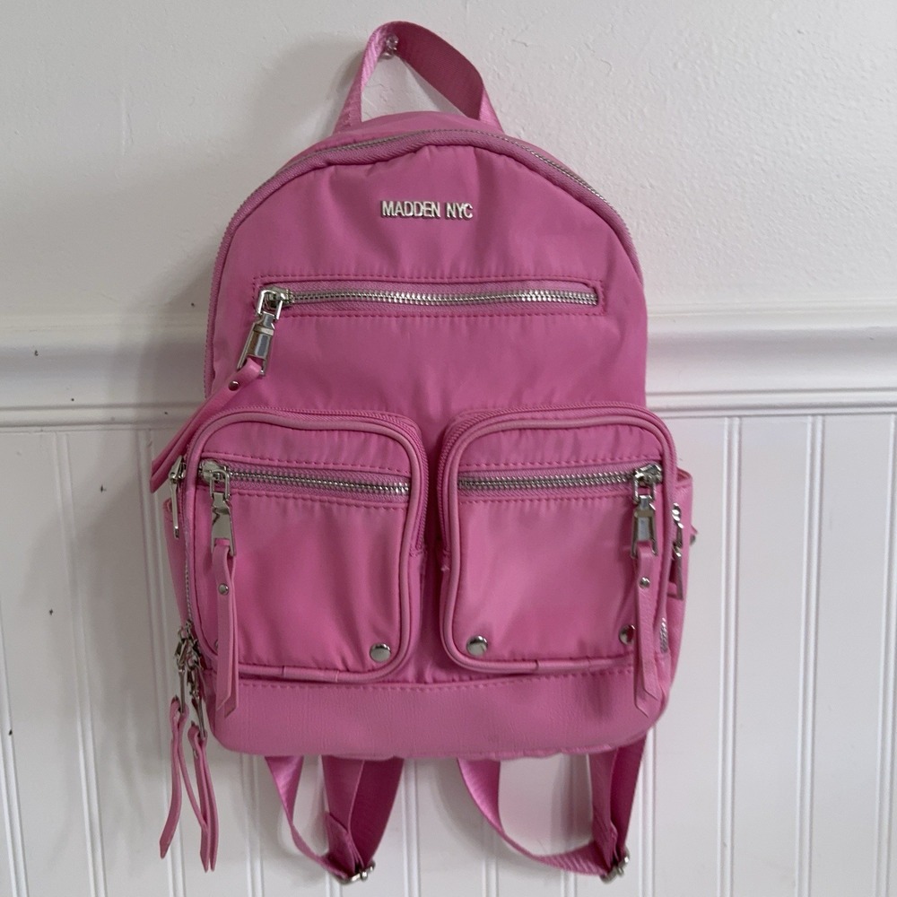 Steve Madden NYC Mini Moto Backpack Bubblegum Pink BarbieCore Diva Y2K